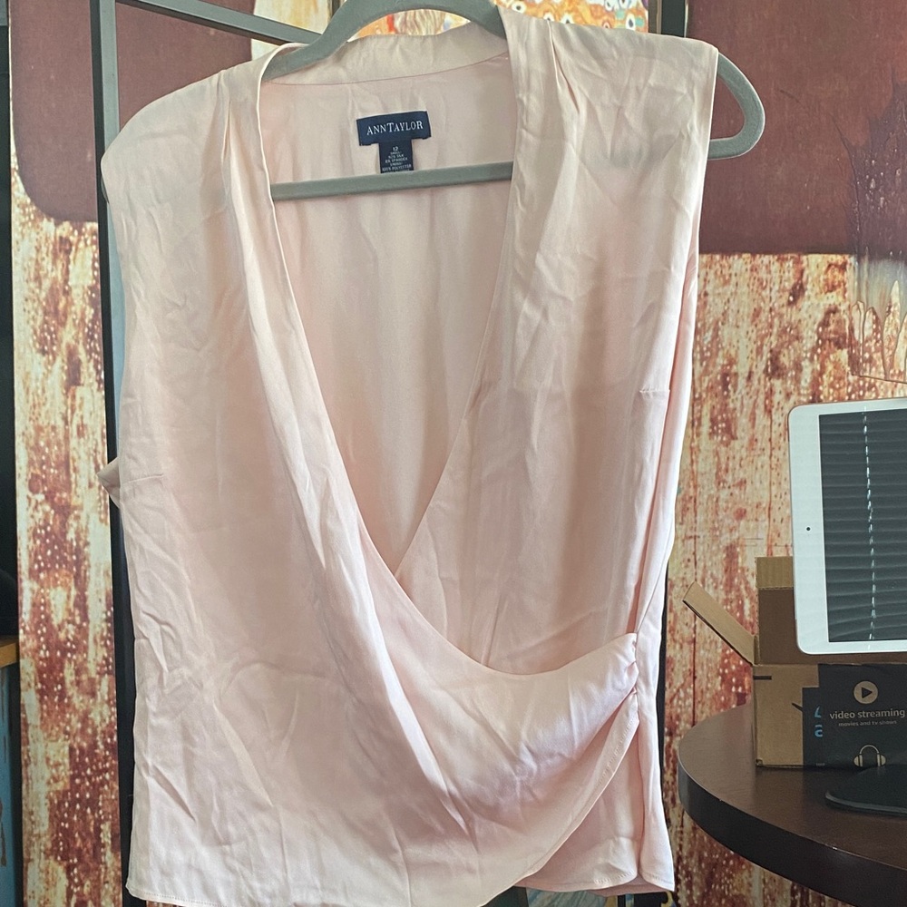 Ann Taylor Blush Draped Blouse